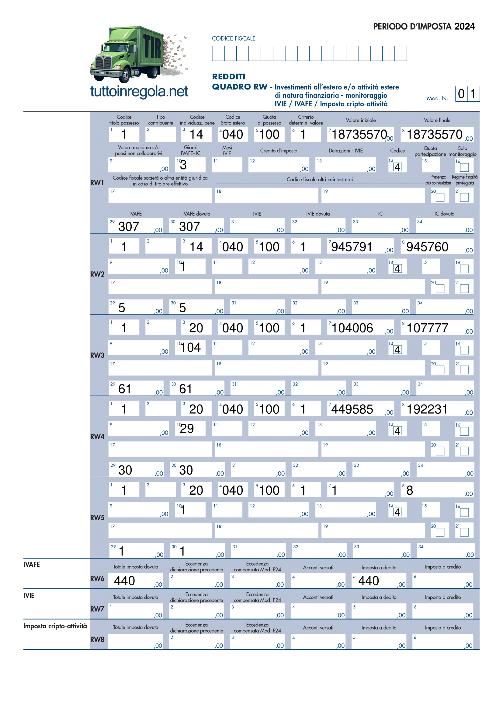 Modulo RW precompilato